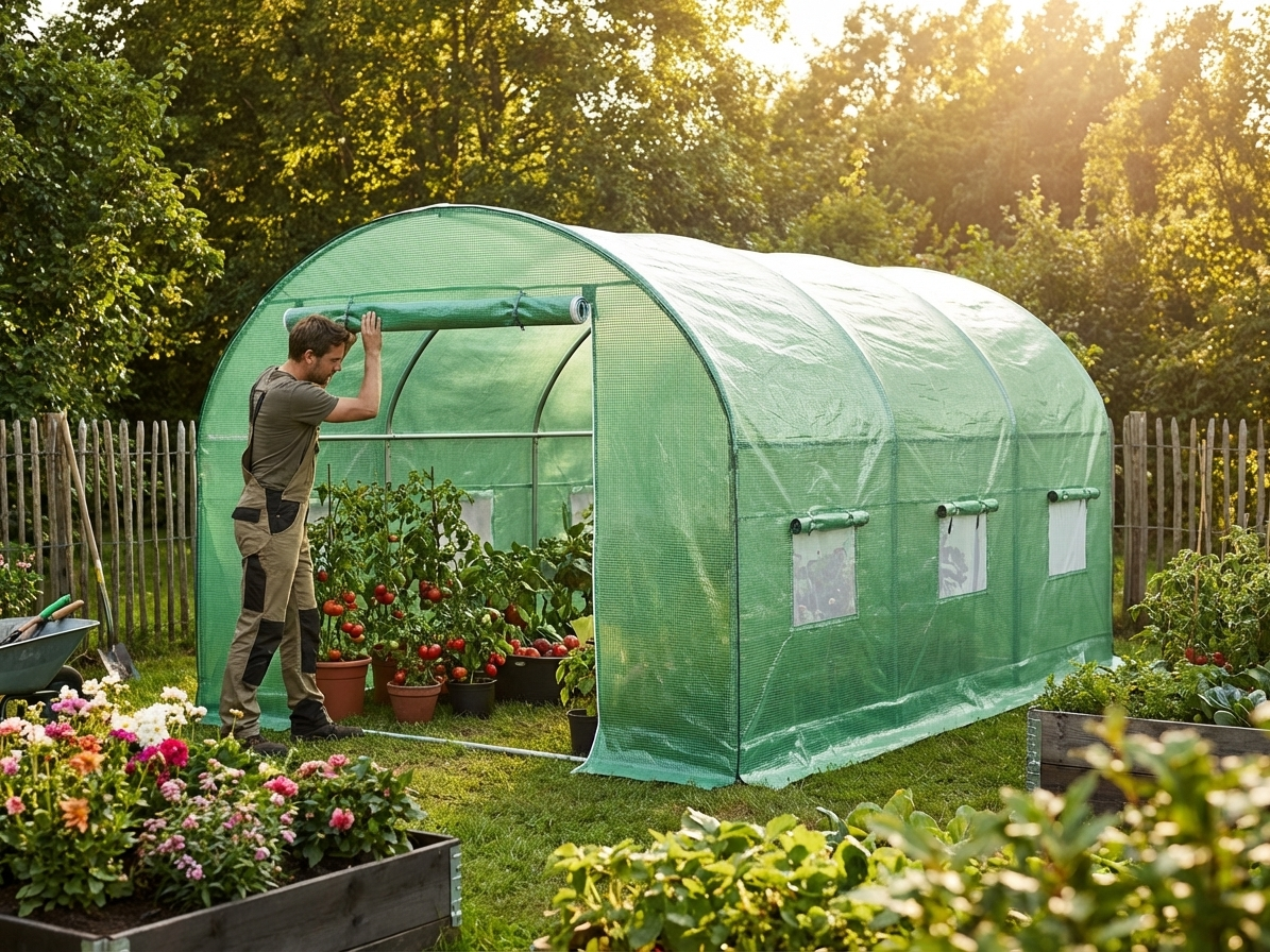 Polytunnel Greenhouse Cover 3x3x2m Green - product detail