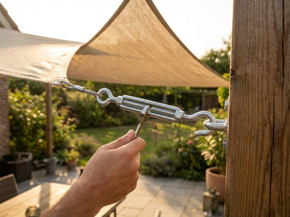 Steel turnbuckle, 4.61m in silver, perfect for industrial use - product detail