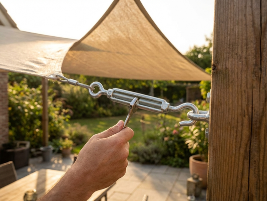 Steel turnbuckle, 4.61m in silver, perfect for industrial use - product detail