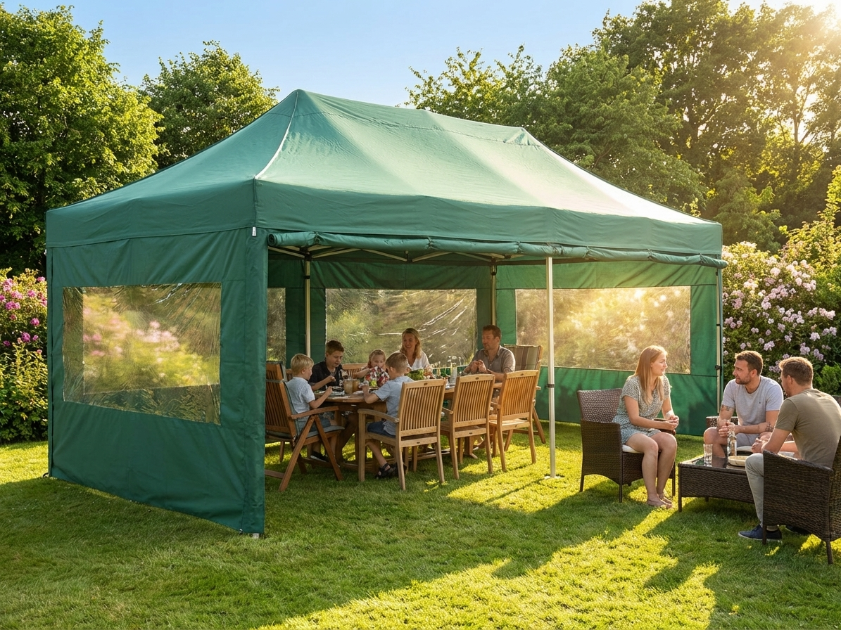 Green pop up gazebo 4x8 meters for outdoor events - product detail