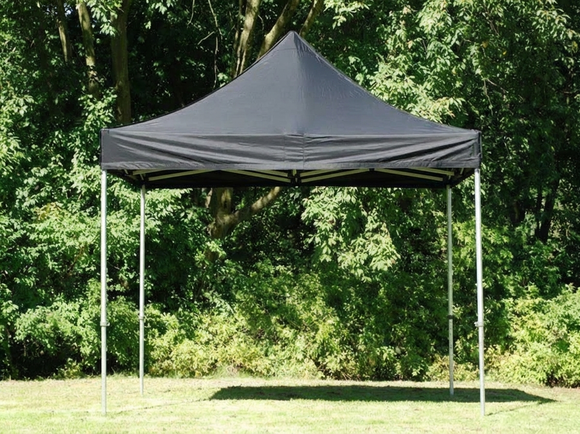 Black pop-up gazebo with aluminium frame for outdoor events