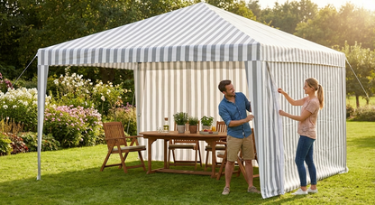 Marquee roof cover in white and grey, 4x6 m size for outdoor events - view 3