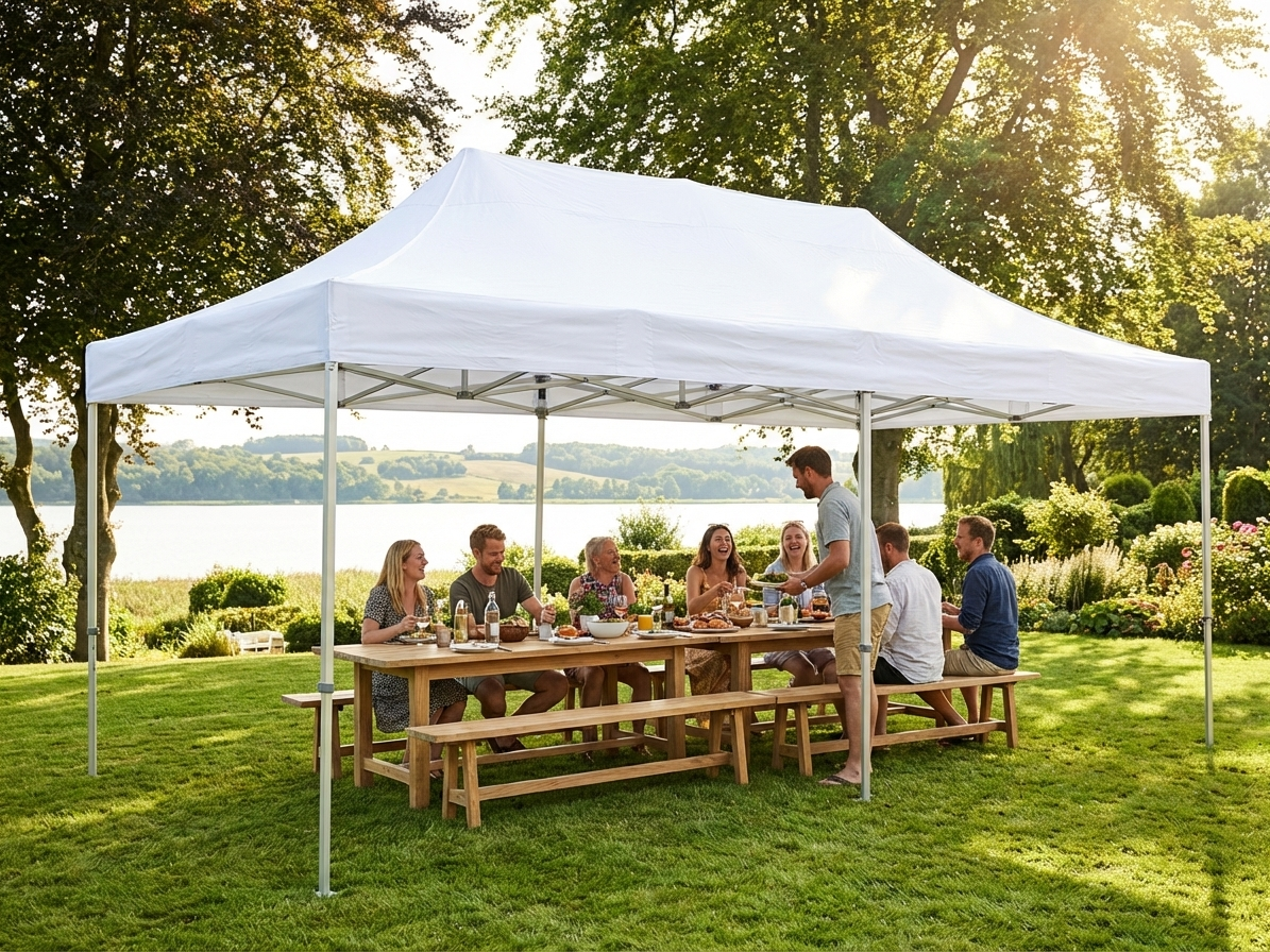 Clear pop-up gazebo 3x6 m for outdoor events
