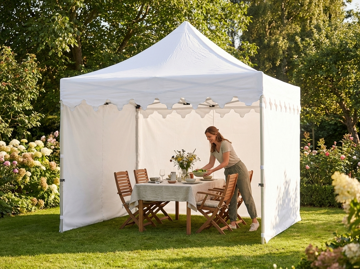 White pop-up gazebo with aluminium frame for outdoor events
