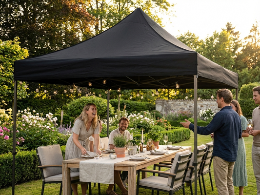 Black gazebo roof cover 4x6m for outdoor use