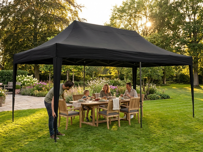 Black gazebo roof cover 3x6m for outdoor use - view 3