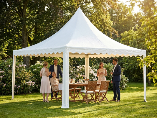 White PVC roof cover for outdoor events, 5x5 meters
