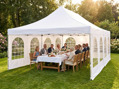 Pop Up Gazebo 8x8 m White Steel Frame for Outdoor Events