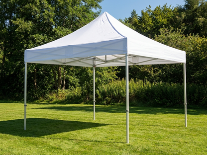White pop-up gazebo 4x4 m with aluminium frame for outdoor use