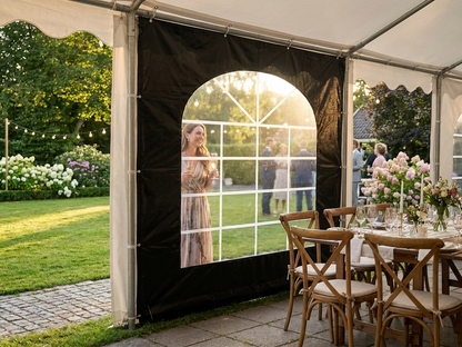 Marquee sidewall in black, 2m PVC/Polyester for outdoor events