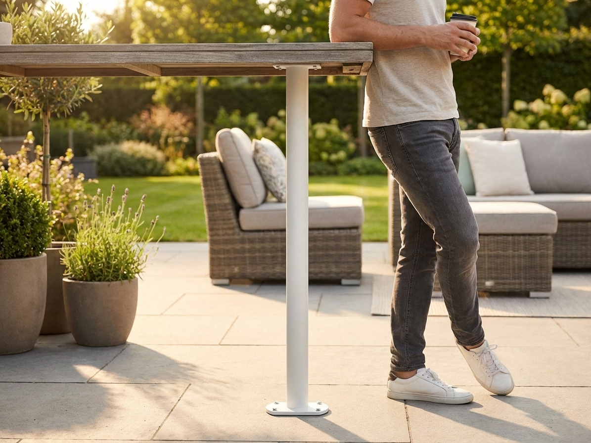 Galvanised steel leg with base plate for industrial use - view 3