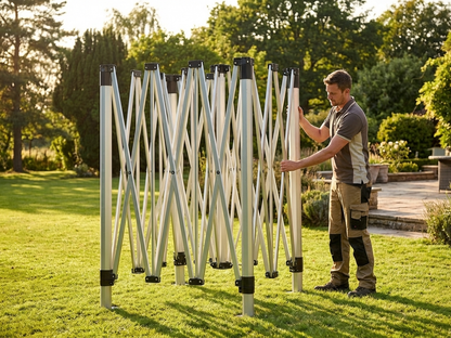 Aluminium Pop Up Gazebo Frame 4x8m Silver - view 3