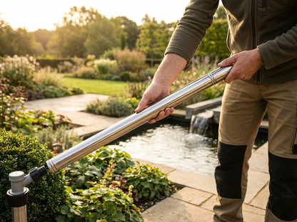 Silver extension pipe made of galvanised steel, 1274 mm length
