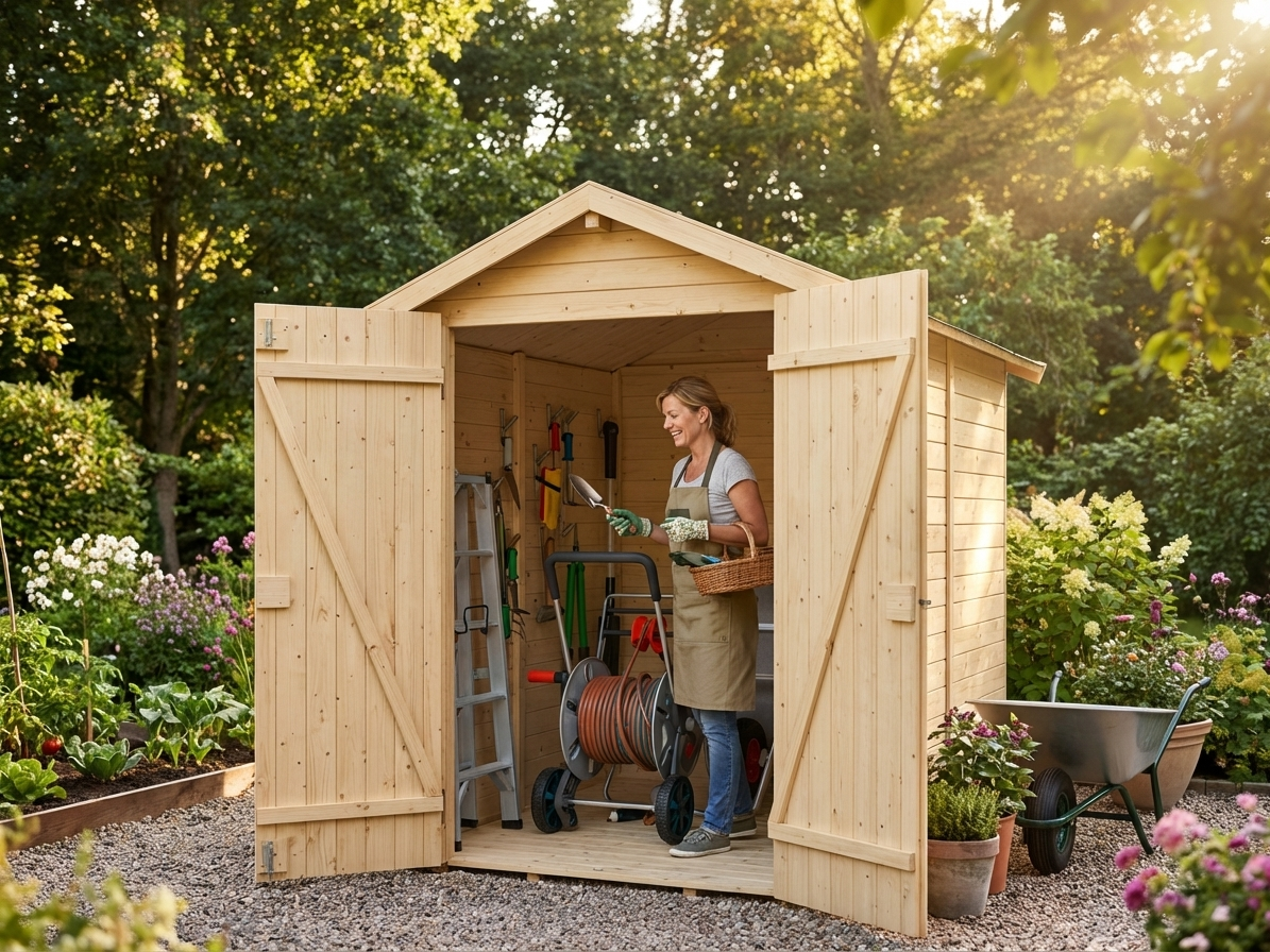 Wooden Garden Shed made from Nordic Spruce in natural finish - view 3