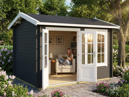 Wooden Cabin in Dark Grey - Nordic Spruce Garden Retreat - view 3
