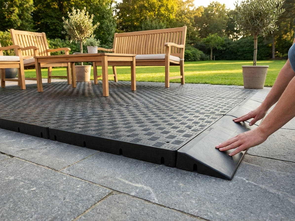 Anthracite flooring edge piece made from recycled PE