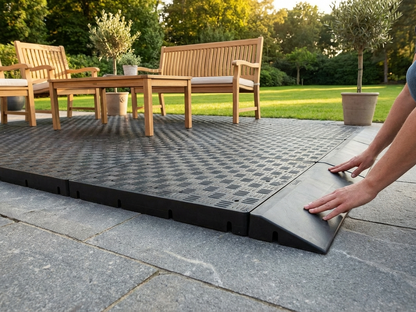 Anthracite flooring edge piece made from recycled PE