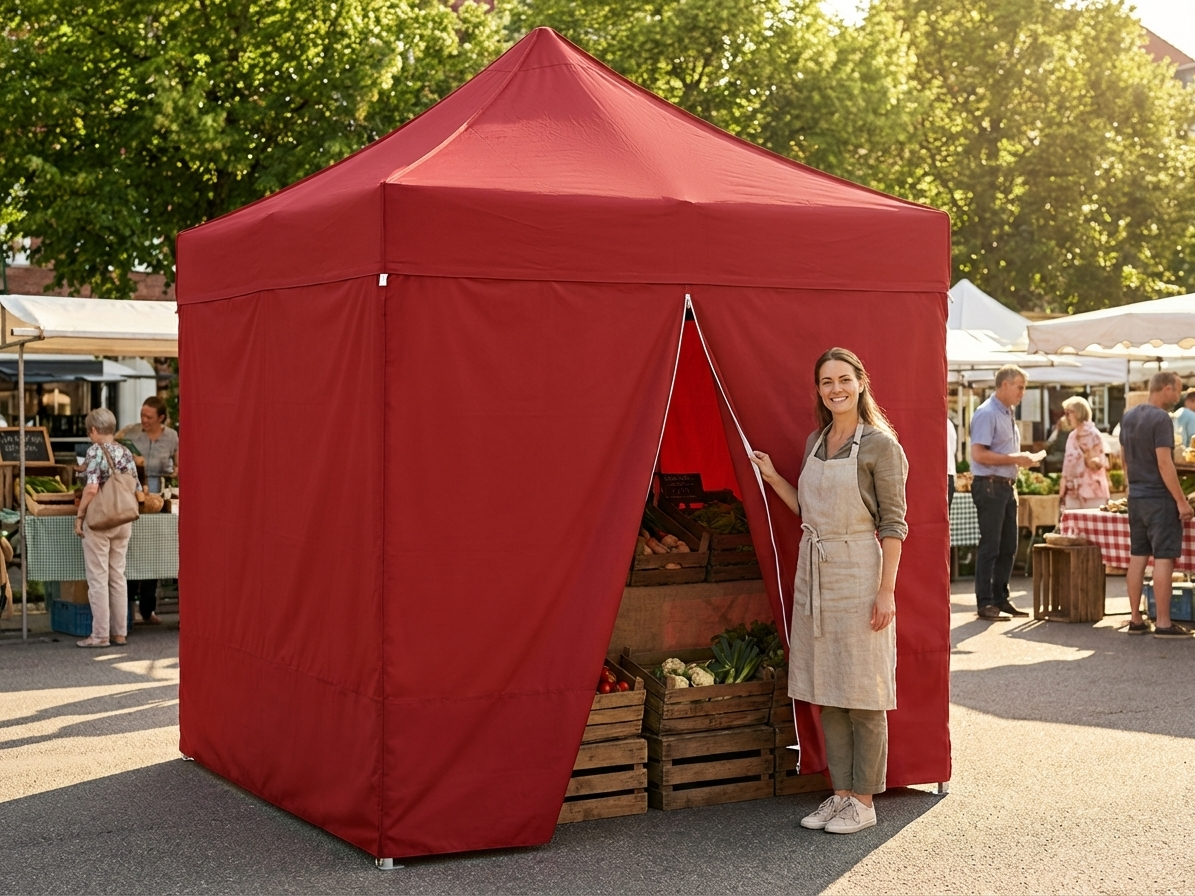 Red Pop Up Gazebo Sidewall Kit for Outdoor Events - product detail