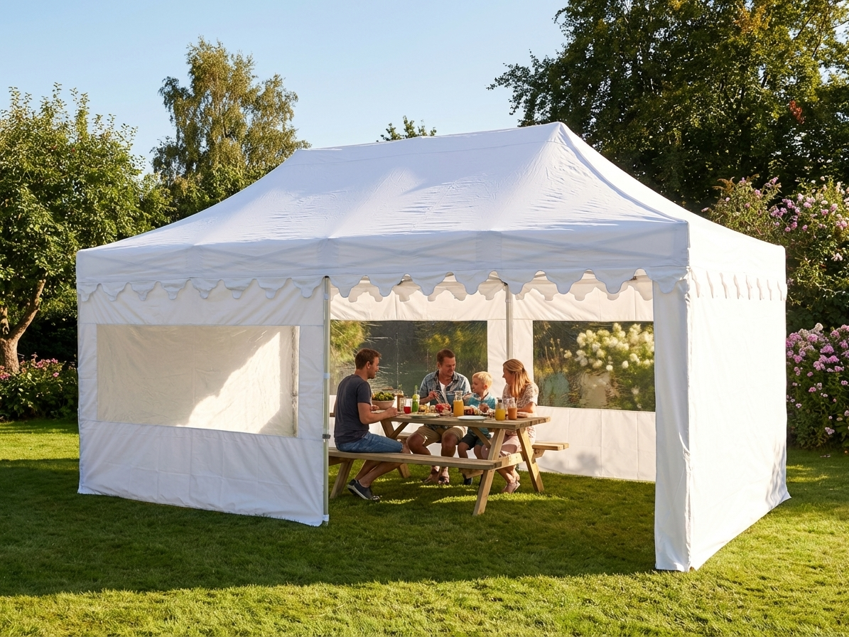White pop up gazebo with aluminium frame for outdoor events - product detail