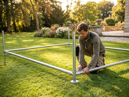 Ground bar frame for 6x8m marquee, galvanised steel - view 3