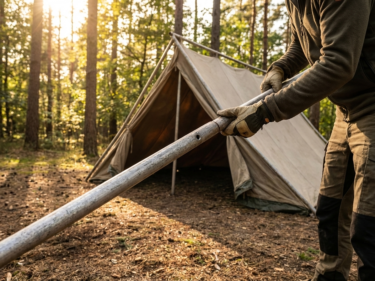 Galvanised steel pipe for storage tents in silver