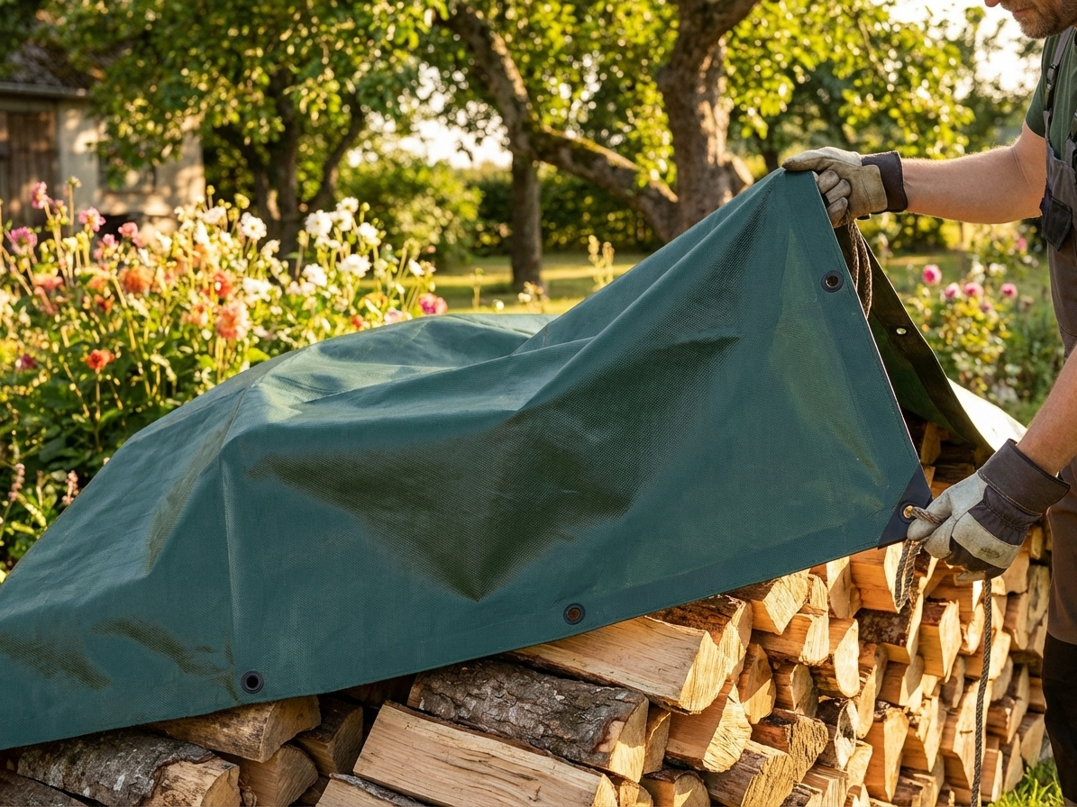Green tarpaulin made of TPO material for outdoor use - view 3