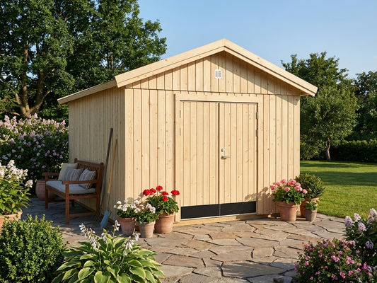 Wooden Shed in Natural Nordic Spruce for Garden Storage - product detail