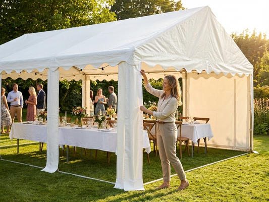 White PVC roof cover for 4x6 m marquee