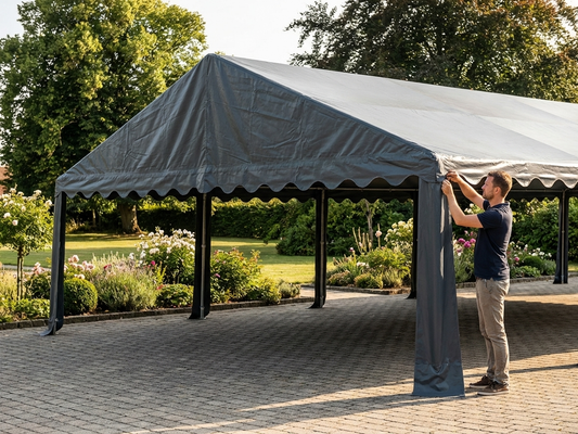 Dark Grey Marquee Roof Cover 6x12m in PVC/Polyester