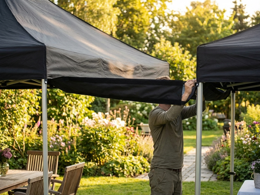 Black raingutter for FleXtents, 4 metres long