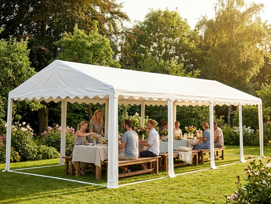 White PVC roof cover for 5x12 m marquee
