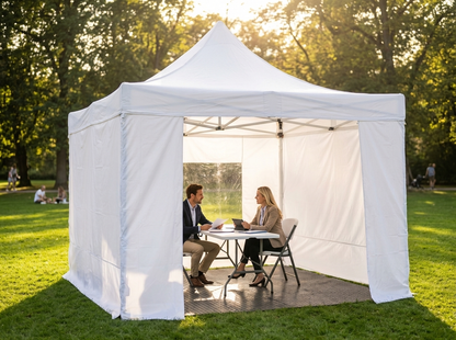 Visitor tent in white with aluminium frame for events - view 3