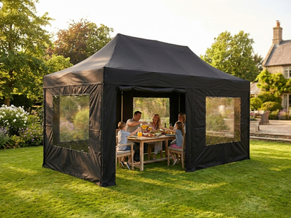 Black pop-up gazebo with aluminium frame, 3x6m size, for outdoor events - product detail