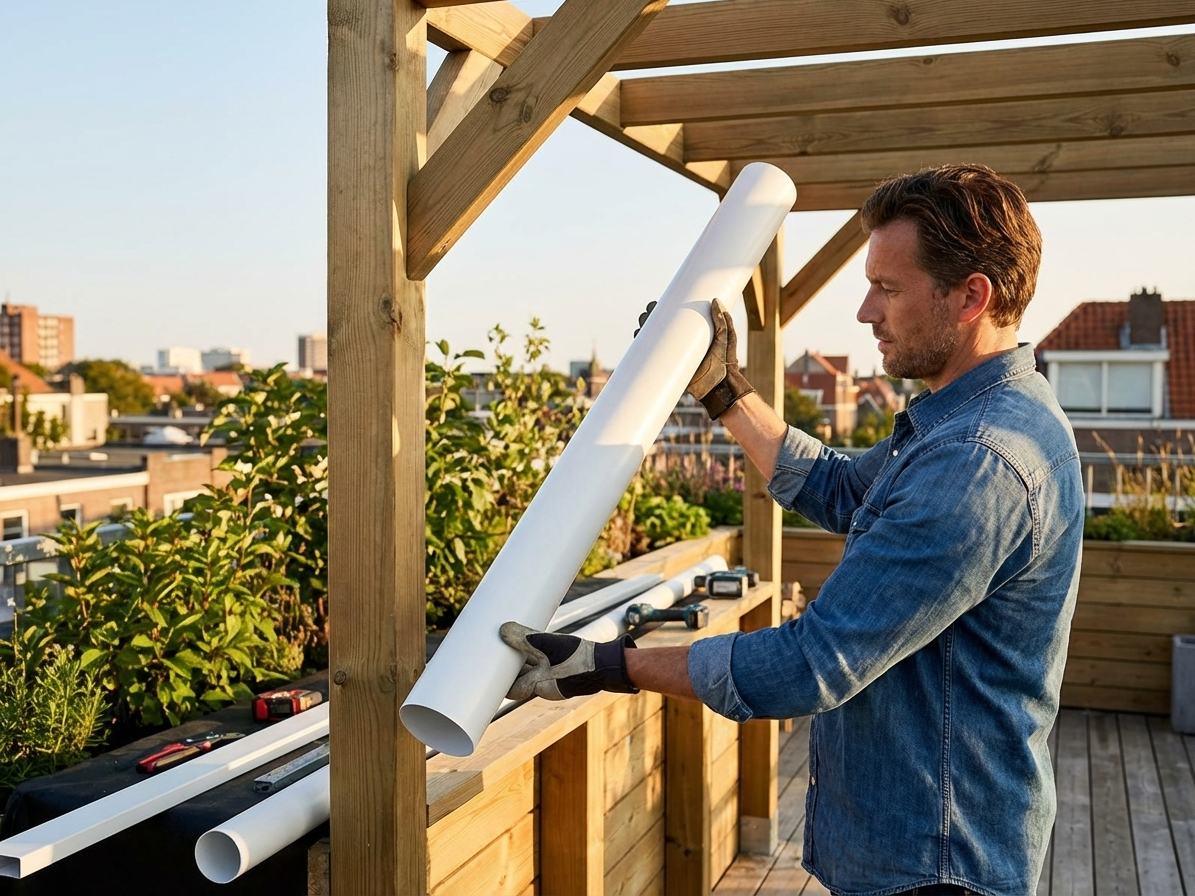 Galvanised steel roof pipe Ø38x735 mm for industrial use