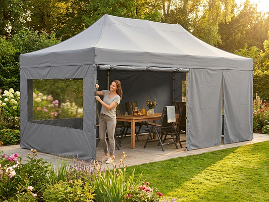 Sidewall for Pop Up Gazebo in Grey, 3x6 m, Outdoor Use
