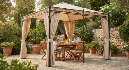 Elegant 3x3 m champagne gazebo for outdoor events