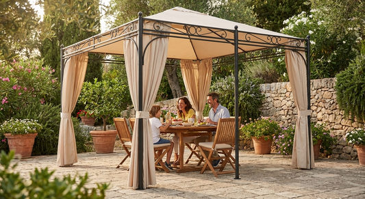 Elegant 3x3 m champagne gazebo for outdoor events
