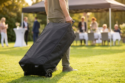 Black carry bag with wheels for easy transportation - product detail