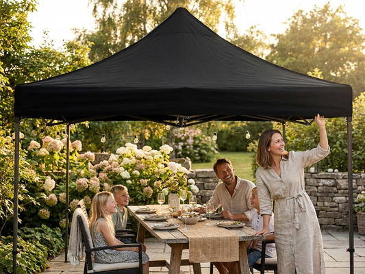 Black gazebo roof cover 3x3m for outdoor events
