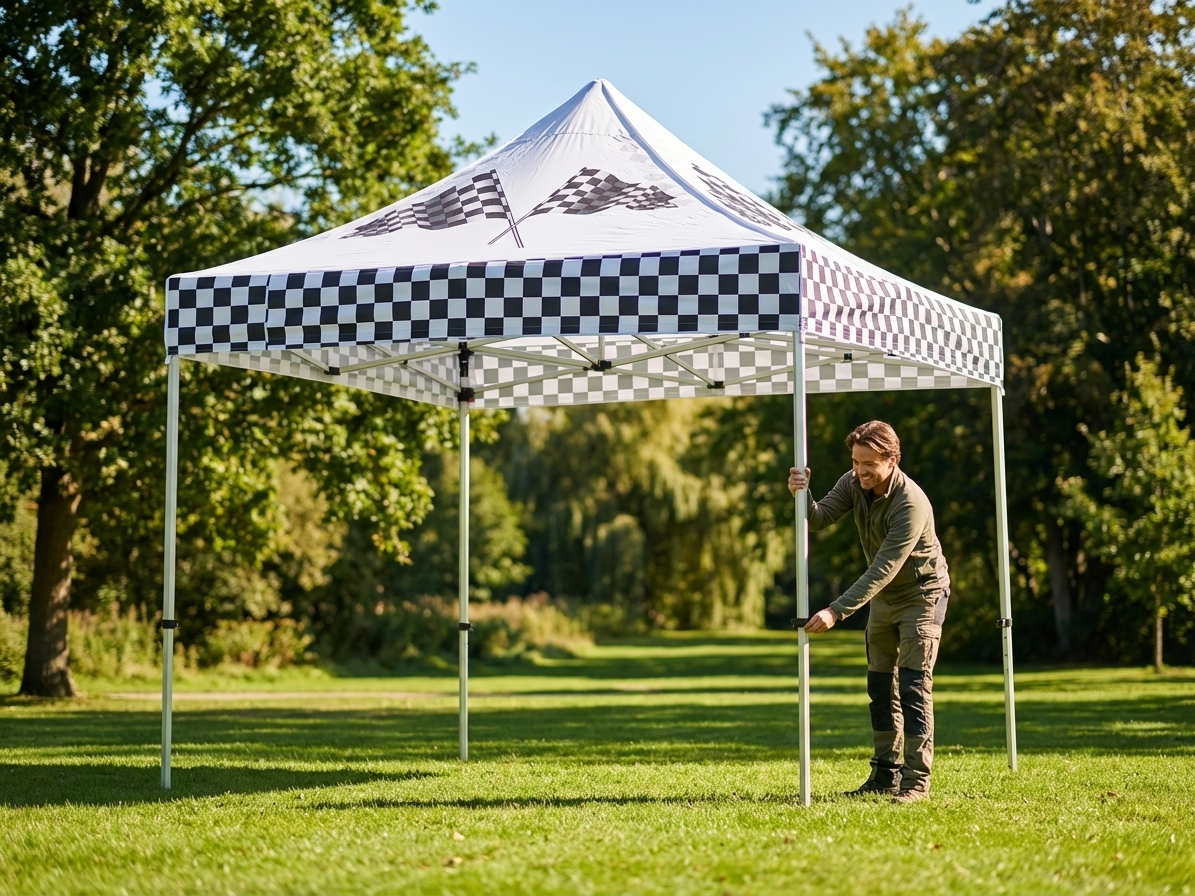White pop-up gazebo roof cover, 2x2m - view 3