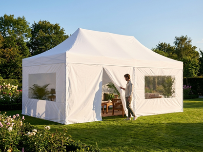 White sidewall kit 6x6m for gazebo with PVC-backed polyester
