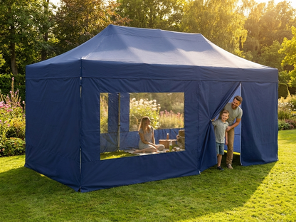 Dark blue pop up gazebo sidewall kit for outdoor events - view 3