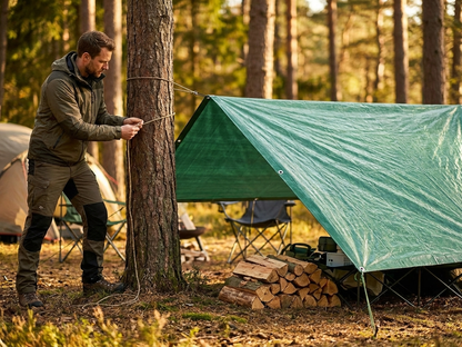 Green Tarpaulin 3x4 m for outdoor use - product detail