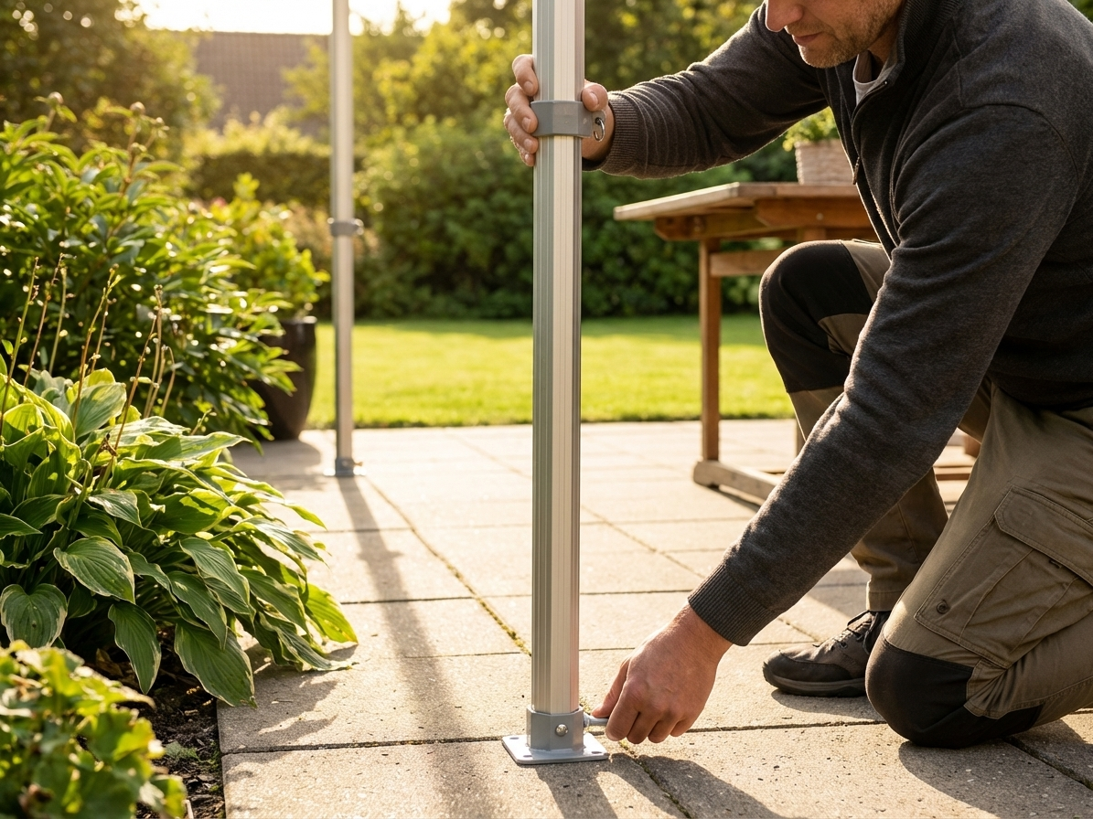 Aluminium corner leg adjustable 2.25/2.55m in silver