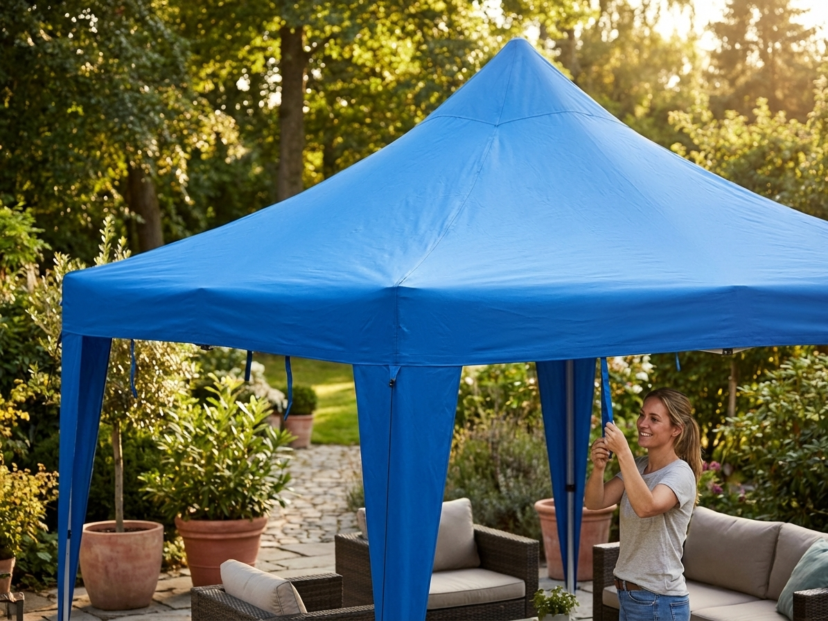 Blue gazebo roof cover 3x4.5 metres for outdoor use - product detail