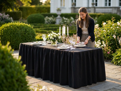 Black Polyester Tablecloth 183x76 cm for versatile use - view 3