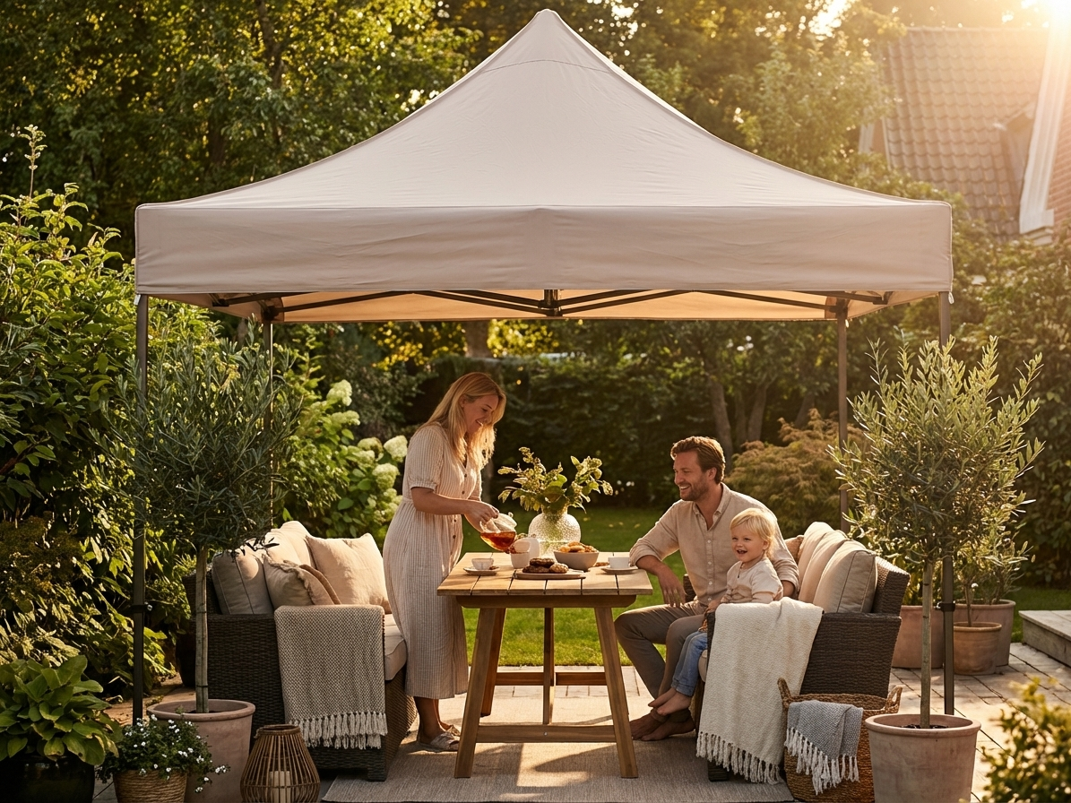 Latte coloured gazebo roof cover for 3x3m structure - product detail