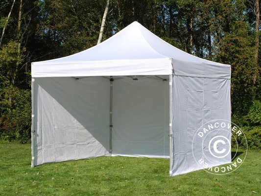 White pop-up gazebo with steel frame for outdoor events