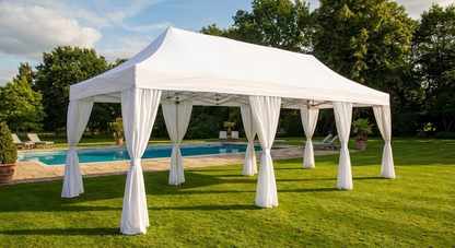 Pop up gazebo 4x6m white with steel frame for outdoor events - product detail