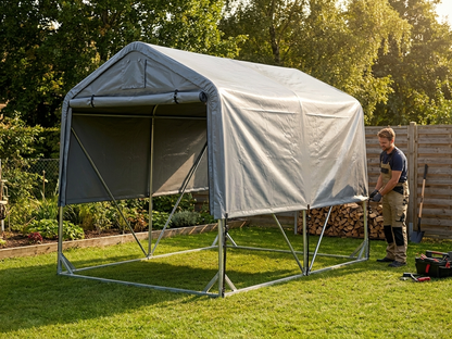 Grey PVC roof cover for 2.4x3.6m storage tent, outdoor use - product detail